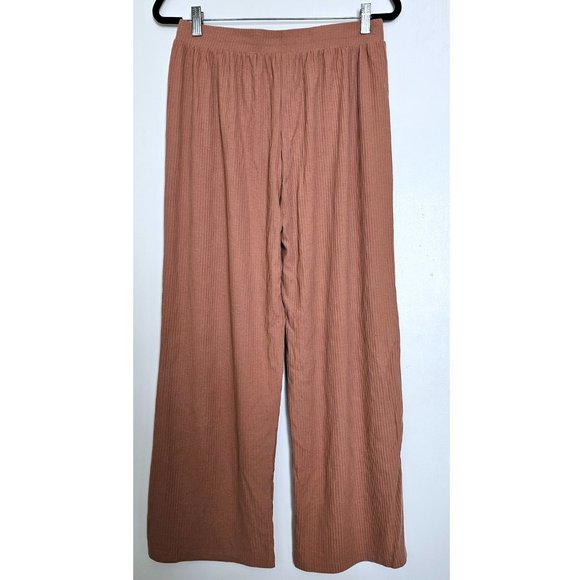 NWT! Open Edit by Nordstrom Ribbed Knit Organic Cotton Wide Leg Casual Pants, M - Picture 2 of 9
